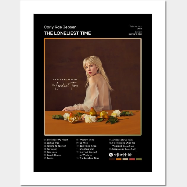 Carly Rae Jepsen - The Loneliest Time Tracklist Album Wall Art by 80sRetro